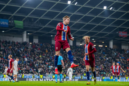 Jens Petter Hauge of Norway celebrates