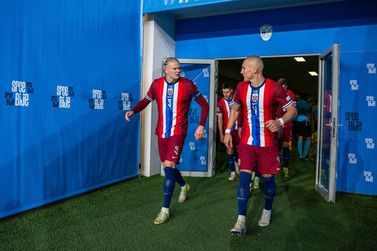 Erling Braut Haaland and Leo Østigård of Norway at