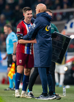 Lasse Berg Johnsen and Ståle Solbakken, head coach of
