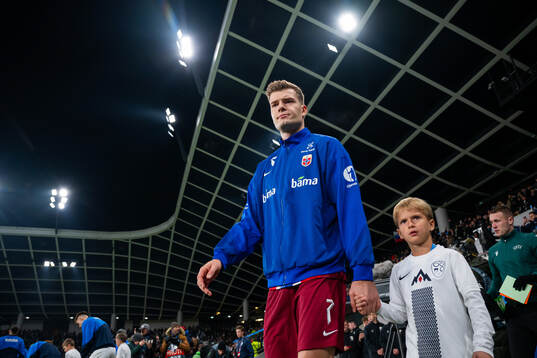 Alexander Sørloth of Norway enters the pitch