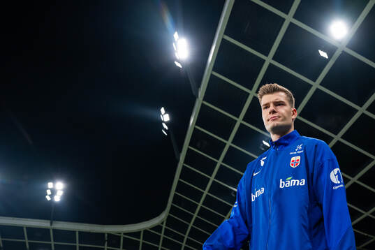 Alexander Sørloth of Norway enters the pitch