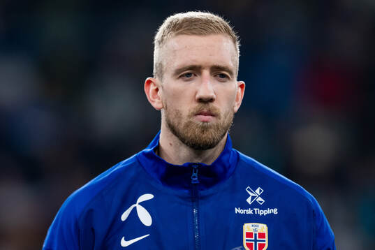 Goalkeeper Egil Selvik of Norway line up