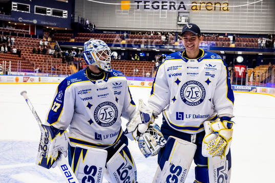 Leksands målvakt Jakob Hellsten och målvakt Marcus