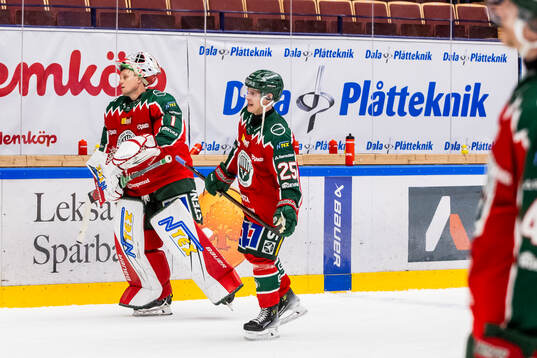 Frölundas målvakt Lars Johansson och Arttu Ruotsalainen