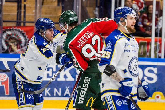 Leksands Axel Rindell och Frölundas Filip Cederqvist