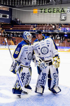 Leksands målvakt Jakob Hellsten och målvakt Marcus