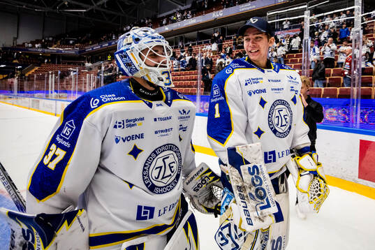 Leksands målvakt Jakob Hellsten och målvakt Marcus