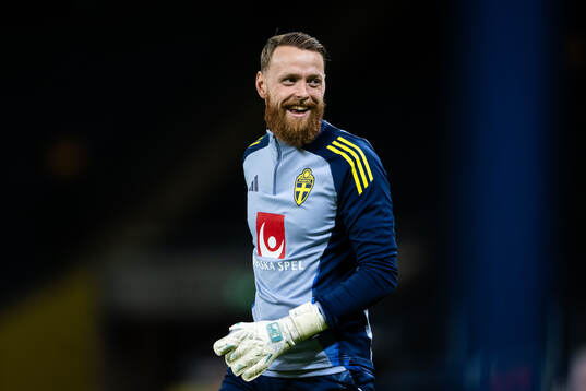 Goalkeeper Viktor Johansson of the Swedish men's football