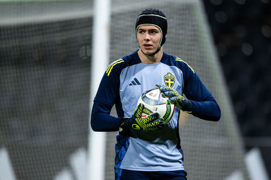 Goalkeeper Jacob Widell Zetterström of the Swedish men's