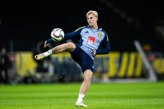 Lucas Bergvall of the Swedish men's football national team