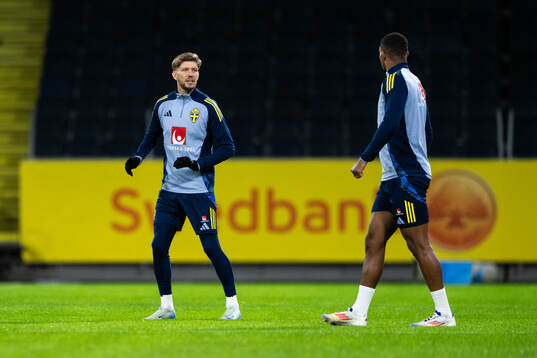 Anton Salétros and Isak Hien of the Swedish men's football
