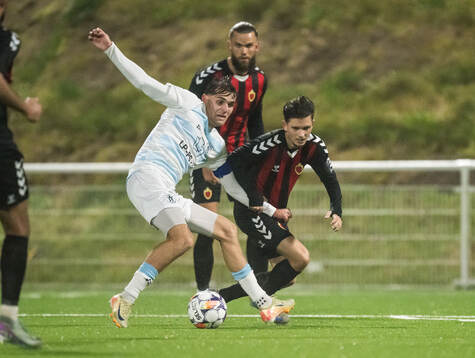 Mathias Christensen of FC Helsingør and Frederik Munck of