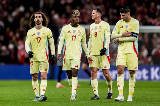 Marc Cucurella, Nico Williams, Fabian Ruiz, and Alvaro
