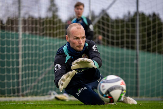 Goalkeeper Viljar Myhra of the Norwegian national football