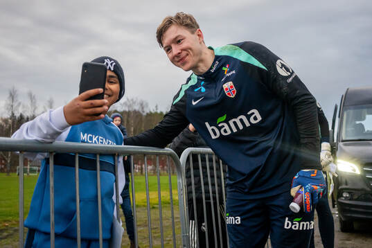 Goalkeeper Mathias Dyngeland of the Norwegian national