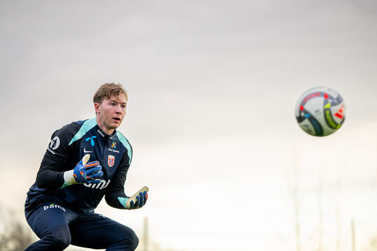 Goalkeeper Mathias Dyngeland of the Norwegian national