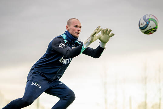 Goalkeeper Viljar Myhra of the Norwegian national football