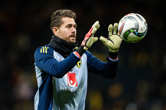 Goalkeeper Kristoffer Nordfeldt of Sweden