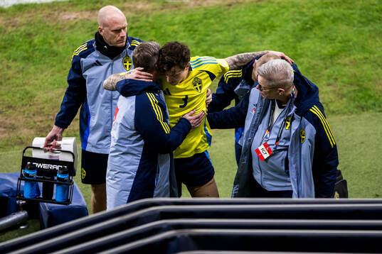 Victor Nilsson Lindelöf of Sweden in pain