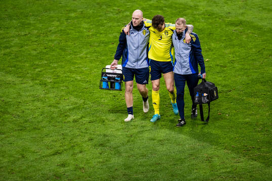 Victor Nilsson Lindelöf of Sweden in pain