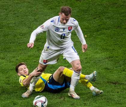 Anton Salétros of Sweden and Ondrej Duda of Slovakia