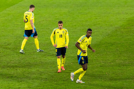 Yasin Ayari and Alexander Isak of Sweden of Sweden