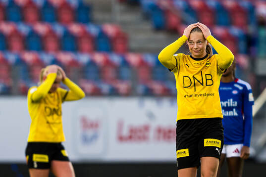 Mille Ivi Christensen of LSK Kvinner looks dejected