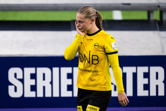 Mille Ivi Christensen of LSK Kvinner looks dejected