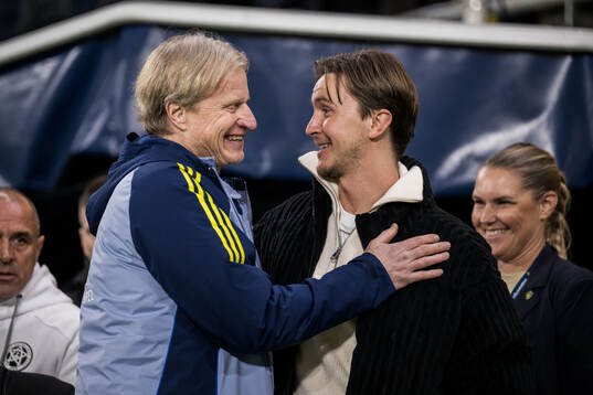Stefan Pettersson, team manager of Sweden and Kristoffer