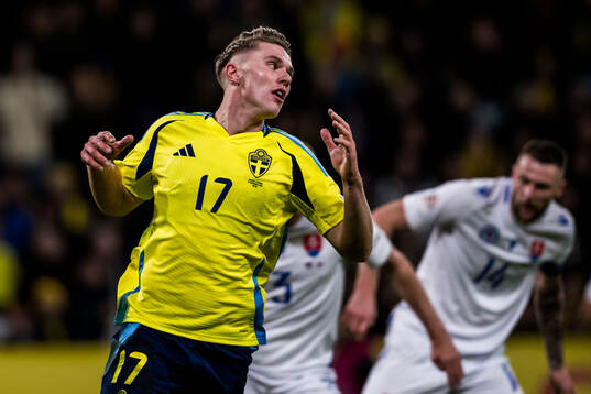 Viktor Gyökeres of Sweden looks dejected