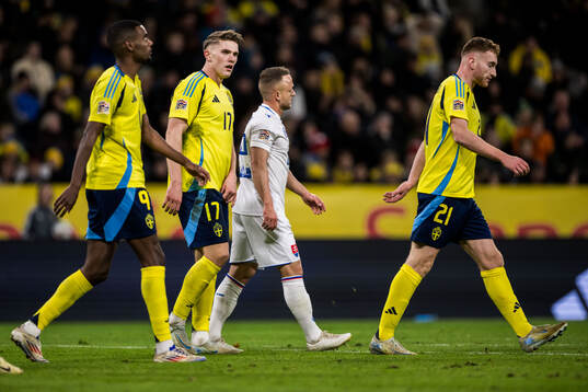 Alexander Isak, Viktor Gyökeres and Dejan Kulusevski of