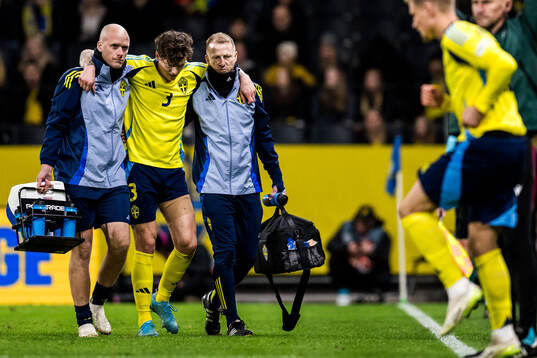 Victor Nilsson Lindelöf of Sweden in pain
