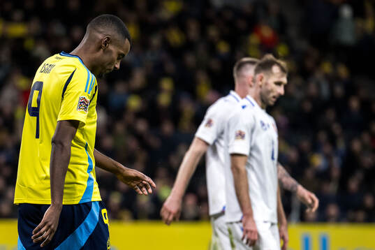 Alexander Isak of Sweden looks dejected