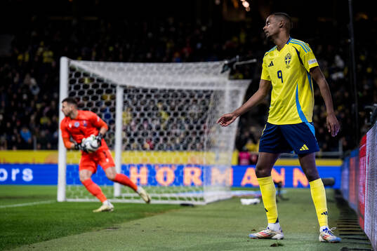 Alexander Isak of Sweden looks dejected