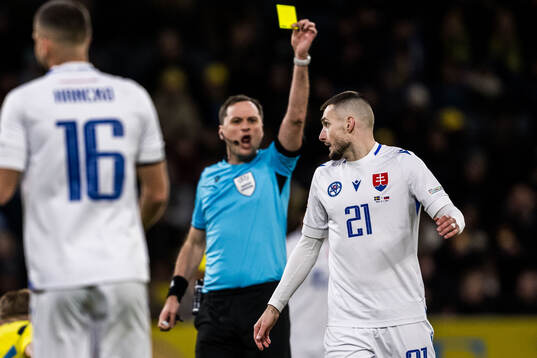 Dejan Kulusevski of Sweden revives a yellow crd