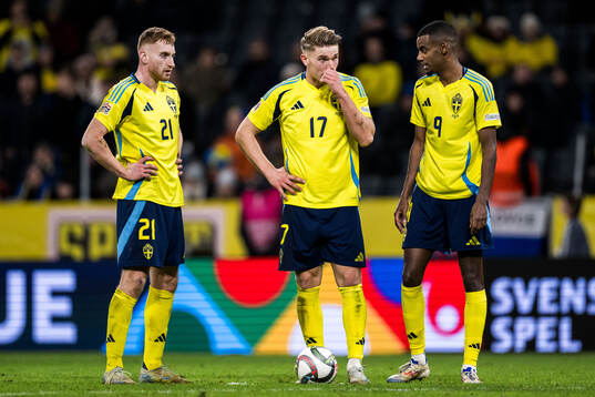 Dejan Kulusevski, Viktor Gyökeres and Alexander Isak of