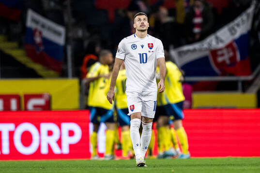 Laszlo Benes of Slovakia looks dejected