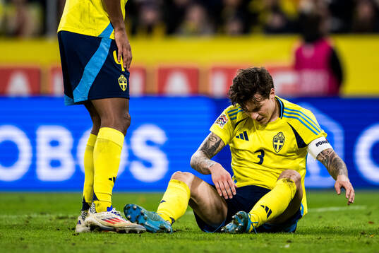 Victor Nilsson Lindelöf of Sweden in pain