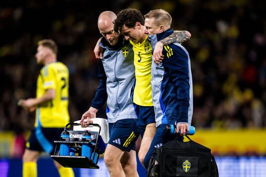 Victor Nilsson Lindelöf of Sweden in pain