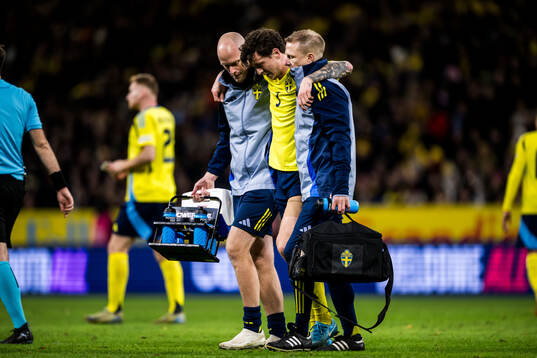 Victor Nilsson Lindelöf of Sweden in pain