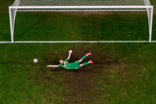 Goalkeeper Viktor Johansson of Sweden looks dejected
