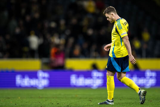 Gabriel Gudmundsson of Sweden looks dejected