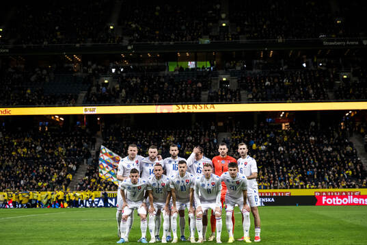 The starting eleven of Sweden pose for a team photo