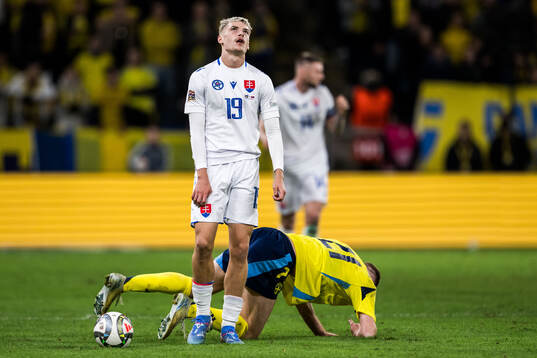 Tomas Rigo of Slovakia and Dejan Kulusevski of Sweden