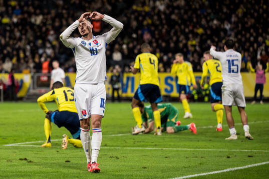 Ivan Schranz of Slovakia looks dejected