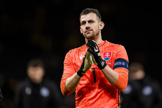 goalkeeper Martin Dubravka of Slovakia looks dejected