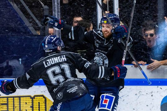 Linköpings Robin Kovacs jublar