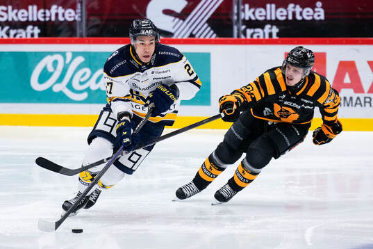 HV71s Jonathan Ang och Skellefteås Jonathan Johnson