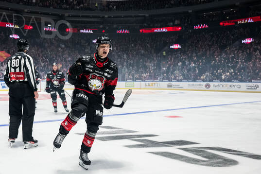 Malmö Redhawks Johan Olofsson jublar