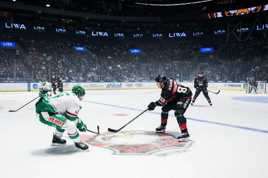Rögles Carter Ashton och Malmö Redhawks Fredrik Händemark